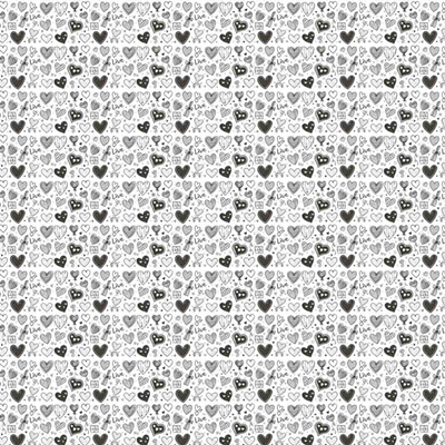 Imitation leather coupon Black and white hearts