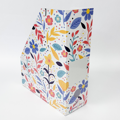 Boite de Classement Grand Format Fleurs Bleues