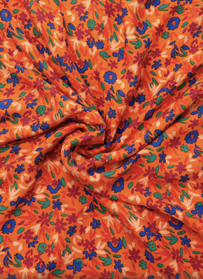 Coupon 3 m viscose crinkle Orange